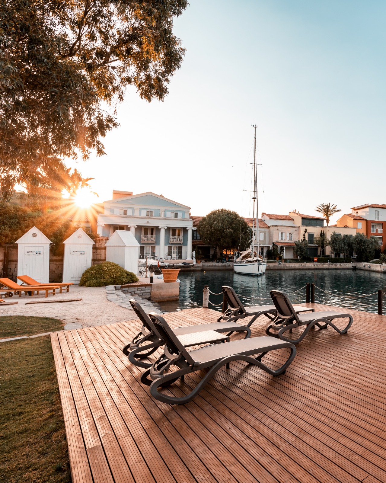 Sunset beside the water at Antmare Hotel